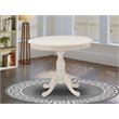 Pemberly Row Antique Wood Dining Table with Pedestal Legs in Cream