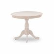 Pemberly Row Antique Wood Dining Table with Pedestal Legs in Cream