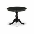 Pemberly Row Antique Wood Dining Table with Pedestal Legs in Black