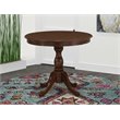 Pemberly Row Antique Wood Dining Table with Pedestal Legs in Mahogany