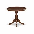 Pemberly Row Antique Wood Dining Table with Pedestal Legs in Mahogany