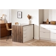Pemberly Row Contemporary Kitchen Island Natural Walnut and White