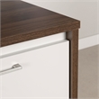 Pemberly Row Contemporary Kitchen Island Natural Walnut and White