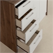 Pemberly Row Contemporary Kitchen Island Natural Walnut and White