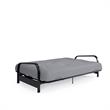 Pemberly Row Black Metal Arm Full Futon Frame with 6
