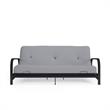 Pemberly Row Black Metal Arm Full Futon Frame with 6