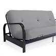 Pemberly Row Black Metal Arm Full Futon Frame with 6