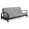 Pemberly Row Black Metal Arm Full Futon Frame with 6