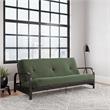 Pemberly Row Black Metal Arm Full Futon Frame with 6