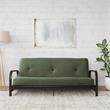 Pemberly Row Black Metal Arm Full Futon Frame with 6