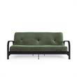 Pemberly Row Black Metal Arm Full Futon Frame with 6