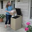 Pemberly Row Outdoor Living BoxGuard Large Lockable Package Delivery Box in Tan