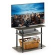 Pemberly Row No Tools Wood 3-Tier TV Stand for TV up to 32