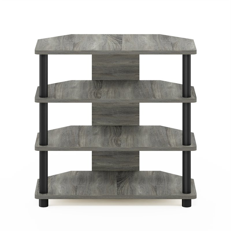 Pemberly Row Wood 4-Tier Petite TV Stand for TV up to 25