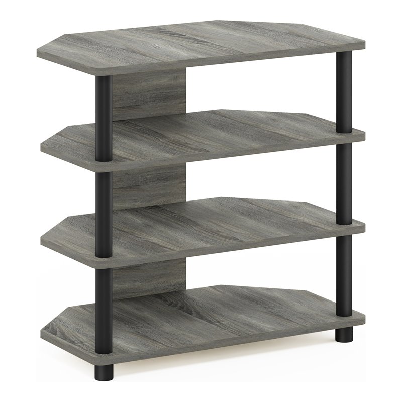 Pemberly Row Wood 4-Tier Petite TV Stand for TV up to 25