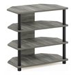 Pemberly Row Wood 4-Tier Petite TV Stand for TV up to 25