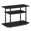 Pemberly Row Turn-N-Tube No Tools Wood 3-Tier TV Stand for TV up to 32