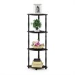 Pemberly Row Turn-N-Tube Wood 4-Tier Corner Display Rack in Espresso/Black