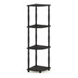 Pemberly Row Turn-N-Tube Wood 4-Tier Corner Display Rack in Espresso/Black