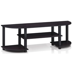 Pemberly Row Wood TV Entertainment Center for TV up to 55&quot in Dark Walnut