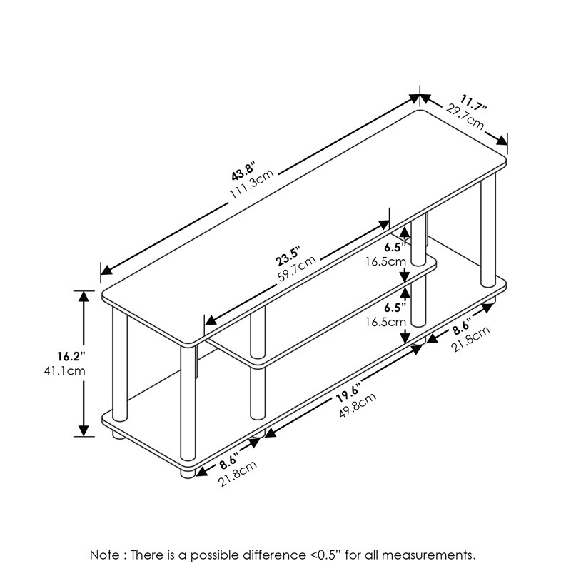 Pemberly Row Wood Entertainment TV Stand for TV up to 50