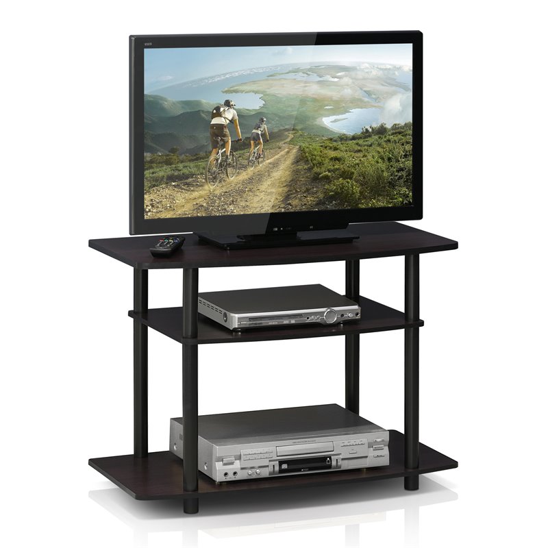 Pemberly Row Turn-N-Tube Wood 3-Tier TV Stand for TV up to 32