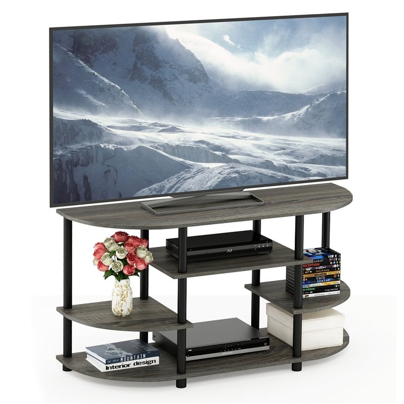 Pemberly Row Wood Corner TV Stand for TV up to 46