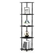 Pemberly Row Wood 5-Tier Corner Display Rack w/ Classic Tube in Espresso