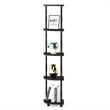 Pemberly Row Wood 5-Tier Corner Display Rack w/ Classic Tube in Espresso