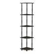 Pemberly Row Wood 5-Tier Corner Display Rack w/ Classic Tube in Espresso