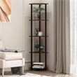 Pemberly Row Wood 5-Tier Corner Display Shelves in Espresso (Set of 2)