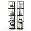 Pemberly Row Wood 5-Tier Corner Display Shelves in Espresso (Set of 2)