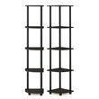 Pemberly Row Wood 5-Tier Corner Display Shelves in Espresso (Set of 2)