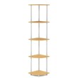 Pemberly Row Turn-N-Tube Wood 5 Tier Corner Display Rack in Beech/Natural