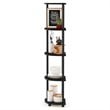 Pemberly Row Turn-N-Tube Wood 5 Tier Corner Display Rack in Espresso/Black