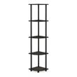 Pemberly Row Turn-N-Tube Wood 5 Tier Corner Display Rack in Espresso/Black