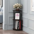 Pemberly Row Turn-N-Tube Wood 3-Tier Corner Display Rack in Dark Cherry/Black