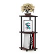 Pemberly Row Turn-N-Tube Wood 3-Tier Corner Display Rack in Dark Cherry/Black