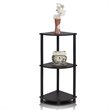 Pemberly Row Turn-N-Tube Wood 3-Tier Corner Display Rack in Espresso/Black