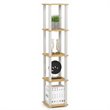 Pemberly Row Turn-S-Tube Wood 5-Tier Corner Rack Display Shelf in Beech/Natural