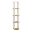 Pemberly Row Turn-S-Tube Wood 5-Tier Corner Rack Display Shelf in Beech/Natural