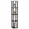 Pemberly Row Turn-S-Tube Wood 5-Tier Corner Rack Display Shelf in Walnut/Brown