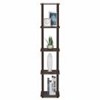 Pemberly Row Turn-S-Tube Wood 5-Tier Corner Rack Display Shelf in Walnut/Brown