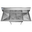 Pemberly Row 14x16x11 Stainless Steel Kitchen Prep & Utility Sink in Silver