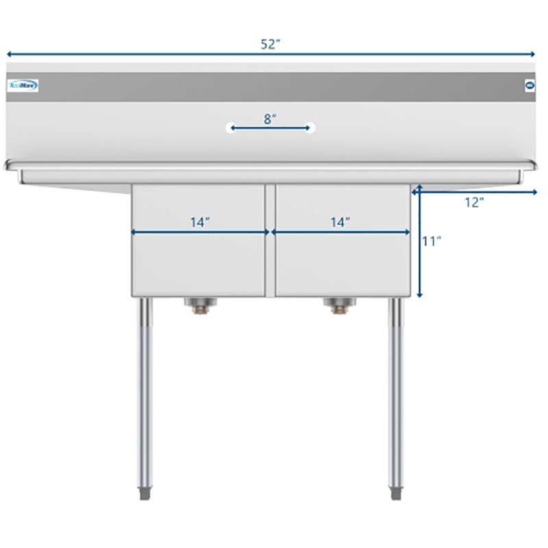 Pemberly Row 14x16x11 Stainless Steel Kitchen Prep & Utility Sink in Silver