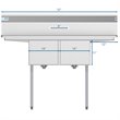 Pemberly Row 14x16x11 Stainless Steel Kitchen Prep & Utility Sink in Silver