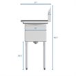 Pemberly Row 15x15x12 Stainless Steel Kitchen Prep & Utility Sink in Silver