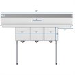 Pemberly Row 12x16x10 3-Compartment Stainless Steel Kitchen Sink in Silver