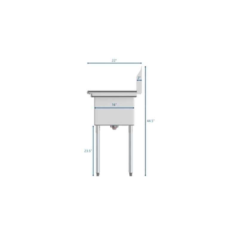 Pemberly Row 12x16x10 3-Compartment Stainless Steel Kitchen Sink in Silver