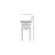 Pemberly Row 12x16x10 3-Compartment Stainless Steel Kitchen Sink in Silver